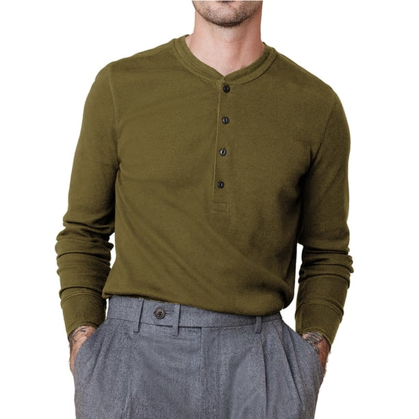Blusas y camisas de manga larga con cuello redondo para hombre, blusa informal de moda con bloques de color, manga larga, cuello redondo, blusa de poliéster, algodón y poliéster.