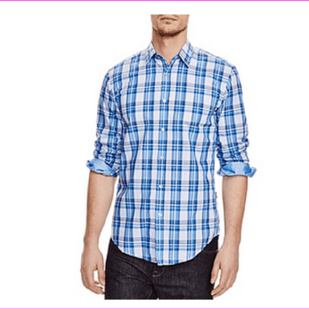 Boss Black Slim-Fit Cotton Button-Down Shirt, Size L, MSRP $155