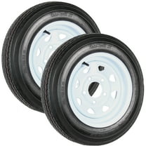 eCustomrim 2-Pk Trailer Tire On Rim 4.80-12 Load B 5 Lug White Spoke Wheel 2 Year Warranty