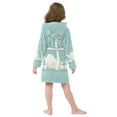 thumbnail image 7 of FORMRS Niños Bathrobe Unisex Hooded Robe Soft Plush Pajamas Sleepwear, Size 10-12T, White Cartoon Swan, 7 of 7