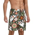thumbnail image 2 of Naloa Rabbits on Floral Men's Short Pajama Pants, Lounge Comfort Shorts with Elasticized Waistband and Side Pockets - X-Large, 2 of 9