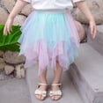 thumbnail image 3 of BULLPIANO Girls Tutu Skirts Gradient Color Layered Tulle Skirt Asymmetric Hem Elastic Waist Party Birthday Dance Princess Skirt, 3 of 6