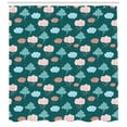 thumbnail image 3 of Nursery Shower Curtain, Happy Sad and Angry Faces of Clouds Mood Changing Sky Elements, Fabric Bathroom Set with Hooks, 69W X 70L Inches, Teal Dried Rose and Pale Pink, by Ambesonne, 3 of 3