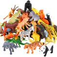 thumbnail image 1 of LOVEVER 53 Piece Mini Jungle Farm Animals Toys Set  Forest Small Realistic Wild Animals Action Figures Vinyl Plastic Animal Learning, 1 of 6
