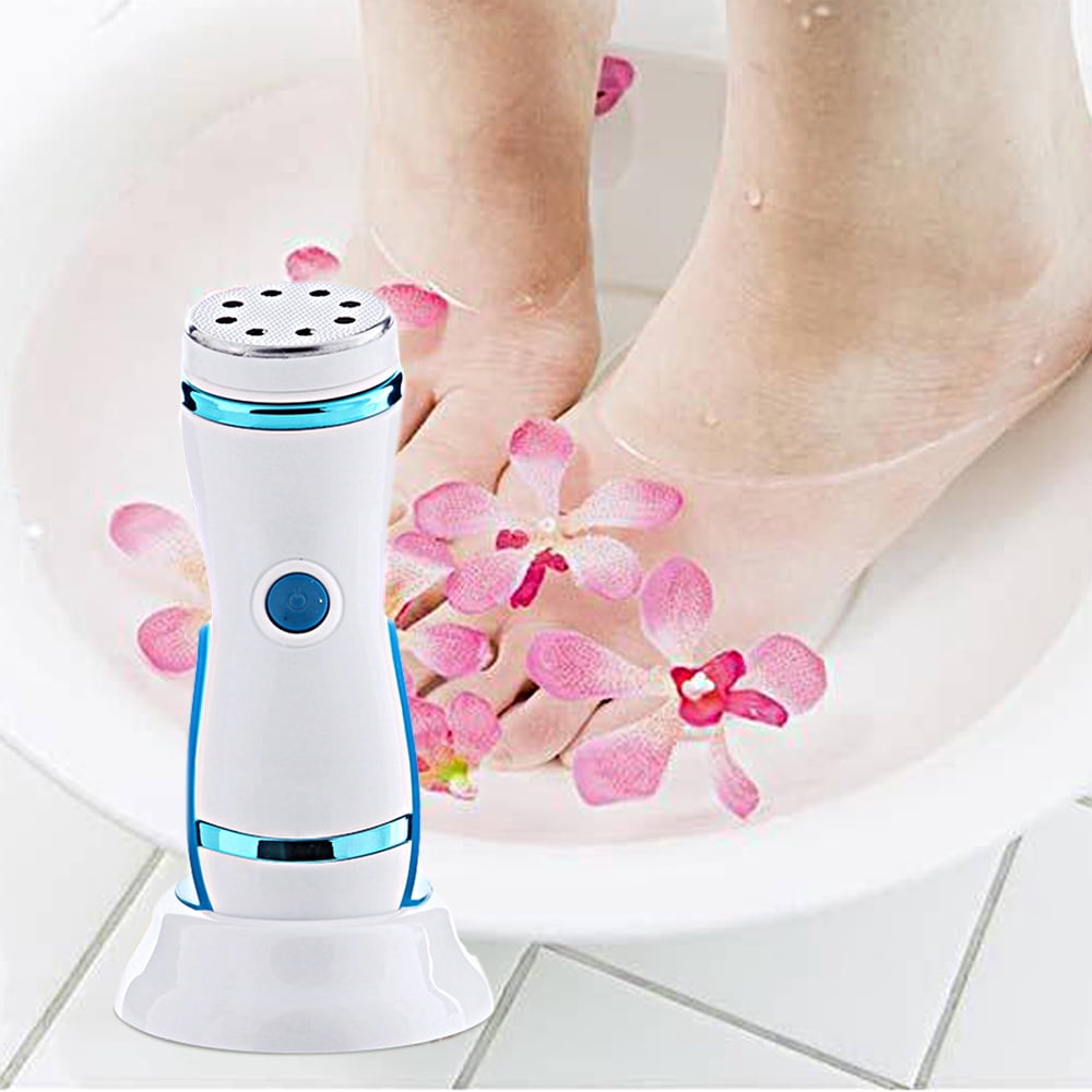 Dr.pedi Electric Foot File, Rechargeable Callus Remover for Feet & Toes, Pedi Care Tool with 4 Interchangeable Heads, Waterproof for Shower Use, USB Charging