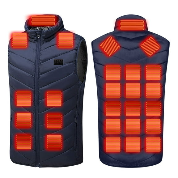 Gamivast Heated Jackets for Men and Women Sleeveless 26 Heating Zones 3-levels Quilted Heated Vest with 4 Control Thermal Zip Up Stand Collar Coats with Power Pocket USB Charging Vest no Power Bank