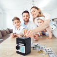 thumbnail image 3 of Hucha con contraseña, banco de dinero electrónico digital, mini cajero automático, juguetes para guardar monedas, regalos de cumpleaños para niños, negro, 3 of 5