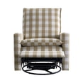 thumbnail image 2 of Soho Baby Coventry Upholstered Glider Recliner Rocking Chair 360° Swivel for Nursery and Living Room – Gingham Tan, 2 of 9