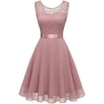 thumbnail image 1 of Vestido con dobladillo con volantes, vestido de cóctel para mujer, vestido de noche de boda corto, 1 of 6