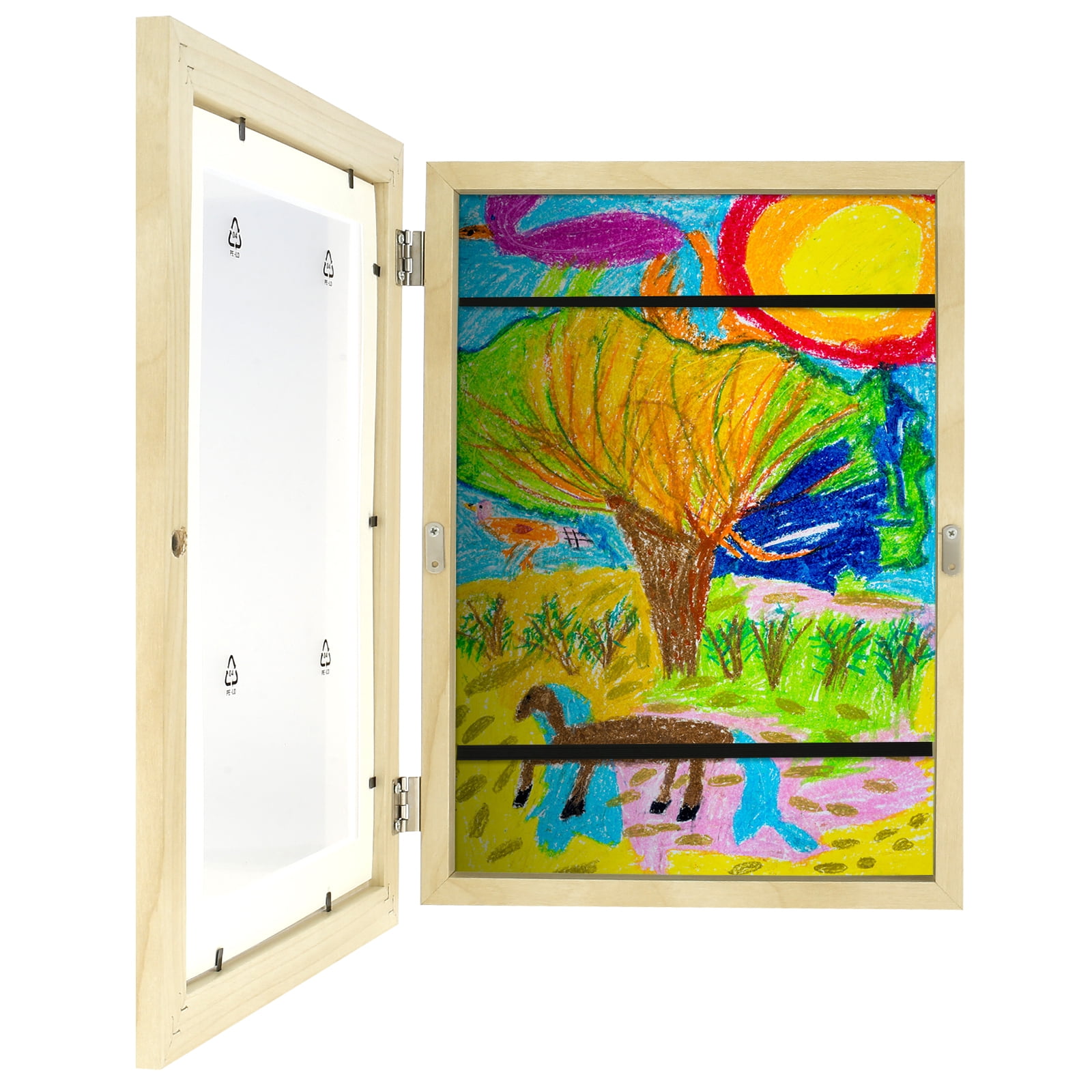 Tzgsonp A4 Front Opening Photo Frames , Wooden Artwork Display Frame