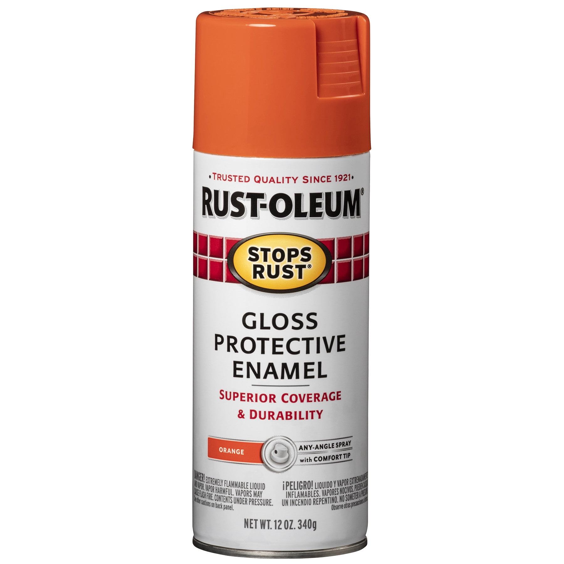 (2 pack) Orange, Rust-Oleum Stops Rust Gloss Protective Enamel Spray Paint, 12 oz, 6 Pack