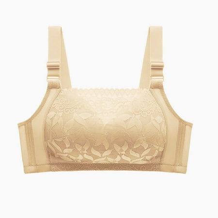 TOUMENY Nude Bra No Wire Bras for Women Woman s Large Size Non Steel Ring Sagging Chest Lifting Comfortable And Breathable Gathered Underwear
