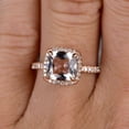thumbnail image 2 of 1.75 Carat Cushion Cut Morganite Engagement Ring Wedding Ring Promise Ring 10k Rose Gold Claw Prong Stacking Band Anniversary Gift, 2 of 6