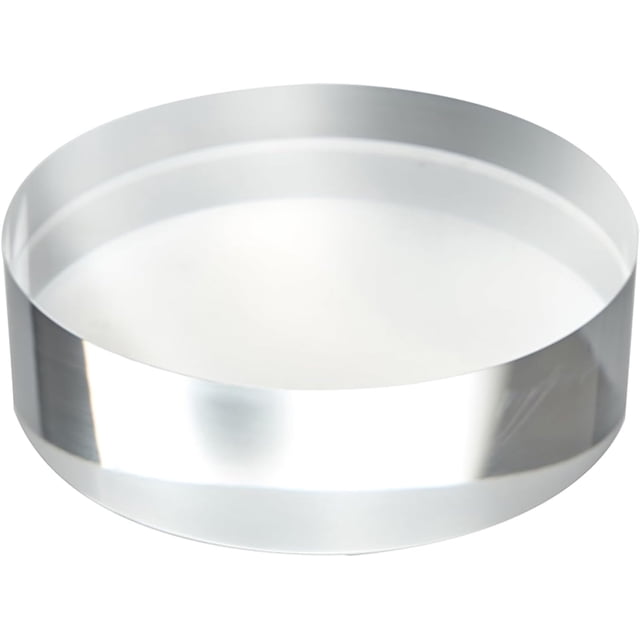 CiaoHER 2in Thickness 6in Diameter Acrylic Disc Display Block Clear Polished Round Pedestal Stand Riser 6" x 2", 1 Pack