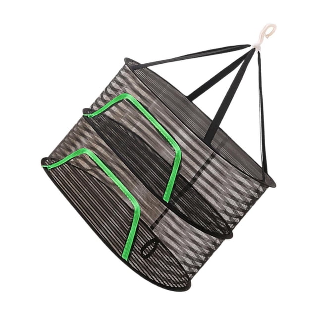 jesticaly Outdoor Hanging Drying Net Sturdy Multifunction Tableware Four Fish Dried Tea for Layer Double Layer 40x60cm