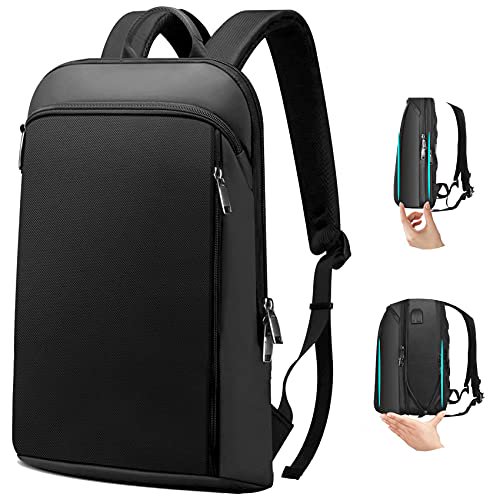 Slim and Expandable 15 15.6 16 Inch Laptop Backpack Anti Theft Business Travel Notebook Bag with USB, Multipurpose Large Capacity Daypack College School Bookbag for Men Women,Deep Black