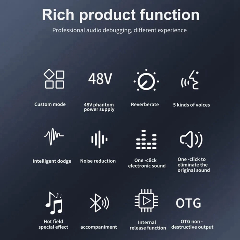 Professional Podcast Live Sound Card DJ Mixer Audio Mixer Equipment for PC Recording Singing Streaming Gaming