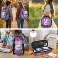 thumbnail image 5 of HUIACONG Purple Glitter Axolotl Girls Backpack 4 Piece Set, 17" Cute School Bag with Lunch Bag Pencil Case for Age 7-12, Waterproof Lightweight, 5 of 7