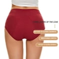 thumbnail image 3 of Valcatch Womens Period Underwear for Women Cotton Four-layer Leak Proof Menstrual Panties Mid Waist Hipster Briefs With Dark Lining 3-Pack, 3 of 6