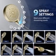 thumbnail image 3 of KESTE Rainfall Shower Head Combo, 12 Inch High Pressure Rain Showerheads with 9 Modes Handheld Shower Head, Magnetic Docking, Removable Dual Shower Heads with 60’’ Hose, Gold, 3 of 9