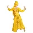 thumbnail image 6 of CUZIBR Toddler Girls Dance Performance Outfit Sets Belly Dance Kids Ethnic Dance Dress Stage For Children Clothes Sets,Yellow,4-6 Years, 6 of 6
