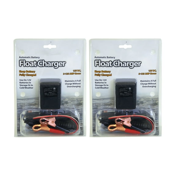 Offex Set of 2 Motorcycle 14 Watts/12 Volts DC Battery Float Charger - Black