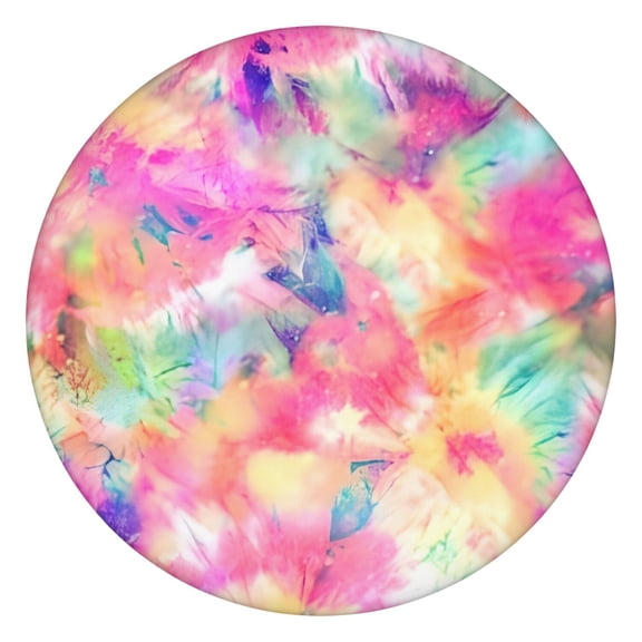 Colorful Tie Dye Pattern Round Fitted Tablecloth with Elastic Edge,Dining Table Cover Waterproof,Outdoor Round Tablecloth for Camping,Dining,Indoor and Outdoor