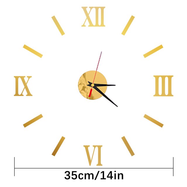 Roman Digital Wall Clock Personality Silent Diy Acrylic Wall Sticker Decorative Wall Clock