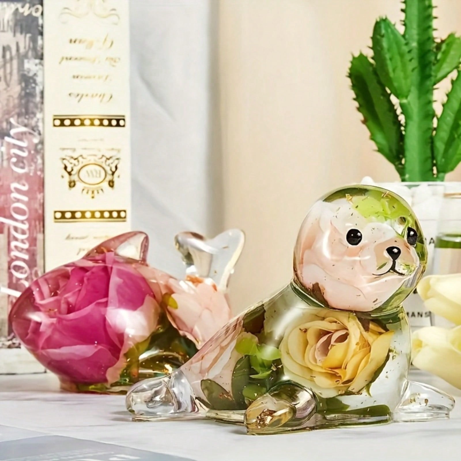 2PCS 3D Animal Resin Mold Silicone, 3D Dolphin Seal Animal Resin Silicone Mold, Epoxy Resin Mold Resin Casting Mold for DIY Resin Crafts Home Decoration Candle Making