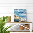 thumbnail image 6 of Beach Canvas Wall Art for Home Decor Bathroom Decor Blue Beach Picture Ocean Theme Anchor Canvas Print Modern Coastal Seascape Painting Framed Seaside Artwork Floral Daisy for Home Room 14x14inch, 6 of 6