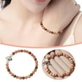 thumbnail image 1 of Bohemian Style Natural Stone Bracelet 6mm Rose Quartz Rhodonite, 1 of 7