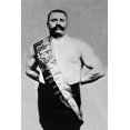 thumbnail image 2 of Vintage Muscle Men 17x24 Black Ornate Wood Framed with Double Matting Museum Art Print Titled - Bodybuilder Wearing Bandolier of Victory, 2 of 4