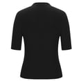 thumbnail image 5 of Tittly T Shirts for Women Tshirts Shirts Women's Top Off Shoulder Short Knitted Tight Stretch Formal Casual Coat Going Out Tops Crop Tops Black L, 5 of 5
