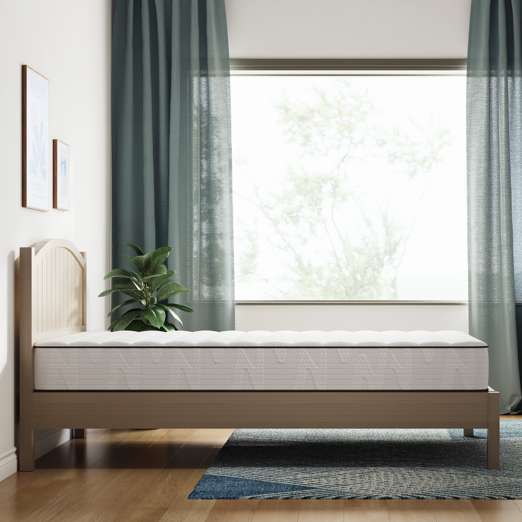 Avenco Whisper 8" Full Size Medium Firm Individual Pocket Hybrid Support Mattress,CertiPUR-US Certified