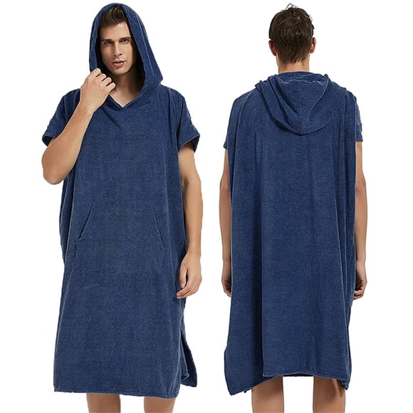 Wdgfv Surf Poncho Changing Towel Swim Robe with Pocket Plus Size Terry Cloth Swim Cover Up for Women Towel Poncho Hoodie Navy One Size