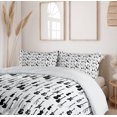thumbnail image 6 of Ambesonne Music Duvet Cover Sets, Monochrome Strings Design, 2-Queen, Black White Grey, 6 of 7