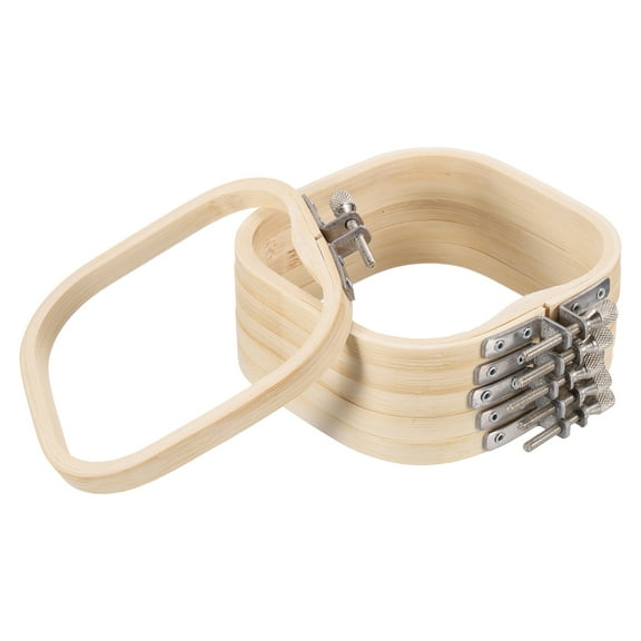 Uxcell 6 Pieces 4.7" x 4.7" Square Embroidery Hoops, Adjustable Bamboo Cross Stitch Hoops Ring with Screwdriver