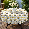 thumbnail image 4 of Excavator and Star White Pattern Round Tablecloth 70"x70", Wrinkle Resistant Wipeable Table Cover for Kitchen Dining Room Picnic Patio and Party, 4 of 6