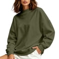 thumbnail image 4 of Warop Womens Mock Neck Sweatshirts Oversized Long Sleeved Pullover Tops Casual Loose Fall Fashion Outfits, 4 of 9
