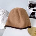 thumbnail image 6 of CoCopeaunt Autumn And Winter Australian Wool Pile Hat Women Literary Soft Hat Patchwork Edge Landlord Hat Macaron Knitted Hat, 6 of 6