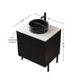 thumbnail image 5 of 24" Durable Compact Freestanding Cabinet, Bathroom Storage Unit with Soft Close Door, Modern Small Bathroom Vanity with Ceramic Sink for Bathroom, Black,Carrara White, 5 of 7