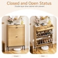 thumbnail image 3 of Brafabhome Shoe Storage Cabinet with 2 Flip Drawers, Modern Freestanding Narrow Sun Pattern Shoe Cabinet with Small Drawer for Entryway, Hallway | Natural, 3 of 8
