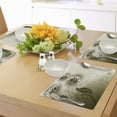 thumbnail image 4 of Ambesonne Abstract Place Mats Set of 4, Grey Flowers Ivy Leaf, Standard Size, Olive Green Dark Green, 4 of 6
