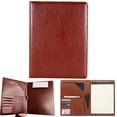 thumbnail image 2 of Multifunctional Business Folder, Faux Leather Portfolio Folder Binder, Legal Pad Holder for A4 Letter Size Notepad, Resume, Writing Pad, Ideal Organizer for Business Office Conference(Red), 2 of 9