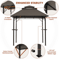 thumbnail image 3 of Alden Design 8*5 FT Grill BBQ Gazebo with Height-adjustable Shelves & 10 S-shaped Hooks for Outdoor, Brown, 3 of 5