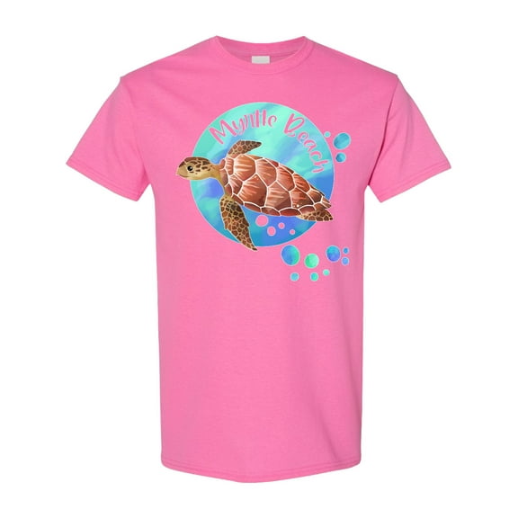 Inktastic Myrtle Beach Sea Turtle and Bubbles T-Shirt