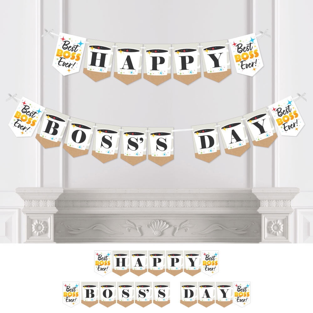 Happy Boss’s Day Best Boss Ever Bunting Banner Party Decorations