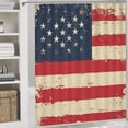 thumbnail image 5 of American Flag with Red And White Stripes 4Pcs Shower Curtain Set with Rugs Rug Toilet Lid Cover And Non-Slip U Shape Mat Independence Day Waterproof Personality Pattern Bath Curtain, 5 of 8