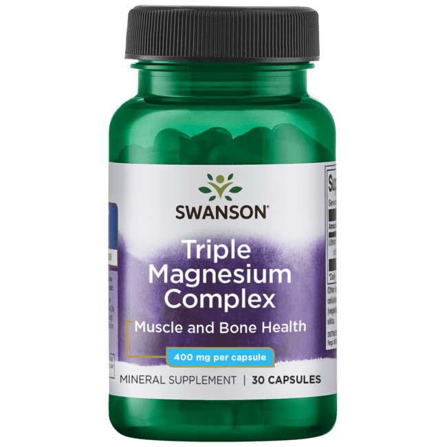 Swanson Triple Magnesium Complex 400 mg 30 Capsules