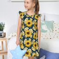 thumbnail image 4 of Fotbe Sunflowers Vestido de Dormir para Niñas de 3 a 10 Años, Mangas Cortas, Estilo Princesa, Pijama Camisón con Mangas Voladas-X-Large, 4 of 6
